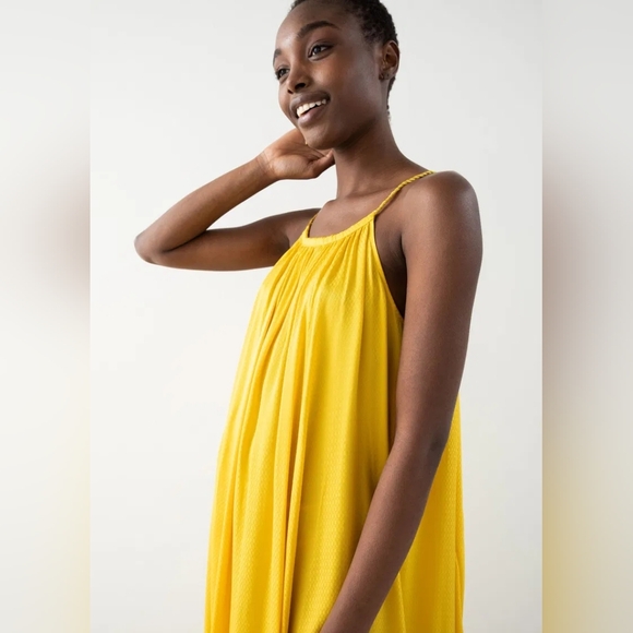 NWT & Other Stories Stockholm Stelier Yellow Rope Strap A-Line Maxi Dress Size 2 - Picture 4 of 8